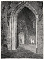An Interior View of the Porch of the Parish Church of St. Alphage, London Wall; formerly the Chapel of the Priory of Elsynge Spital, pub. by Robert Wilkinson, 1815